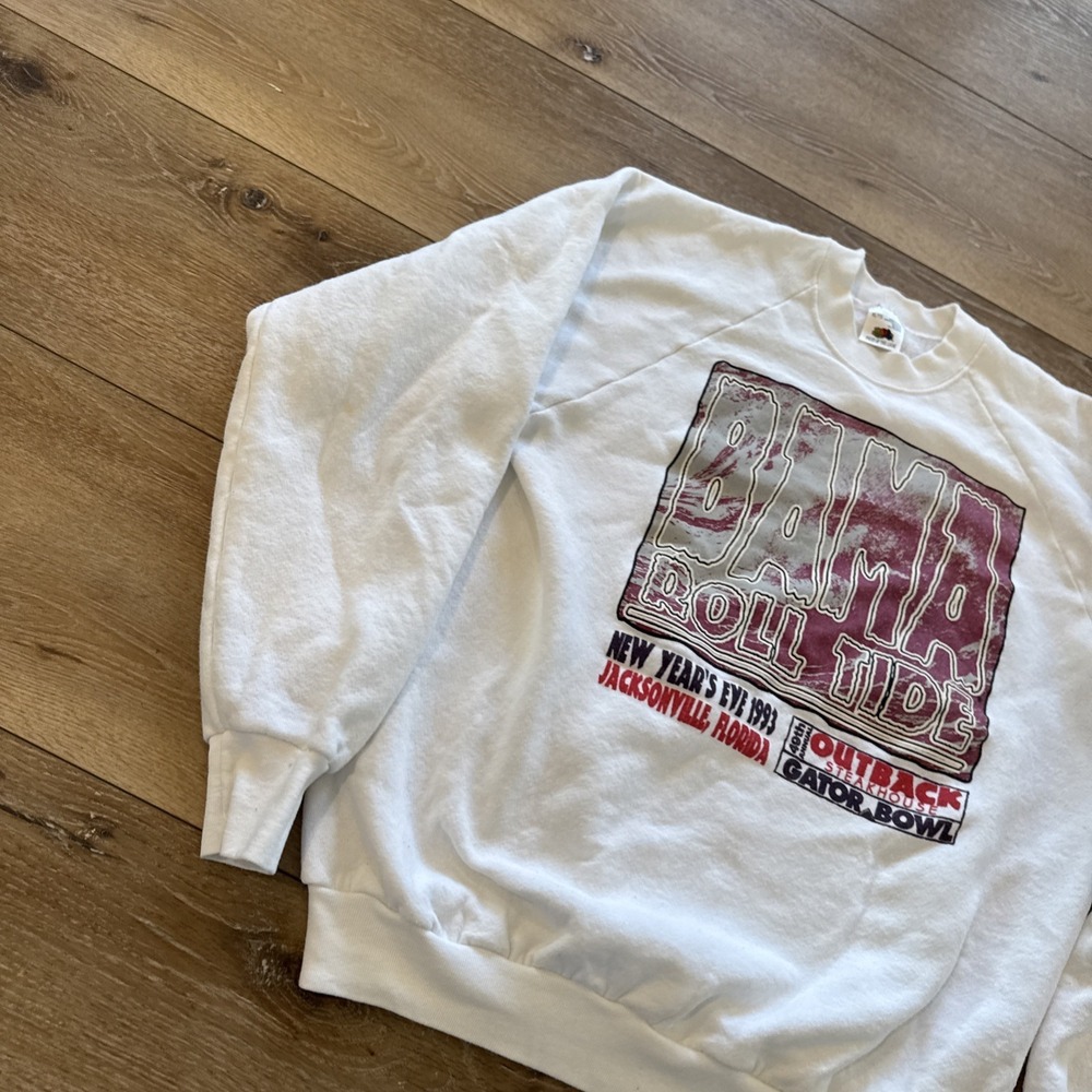 Vintage Alabama Crimson Tide Sweatshirt Mens XL Pullover Crewneck White 90s - Picture 5 of 8